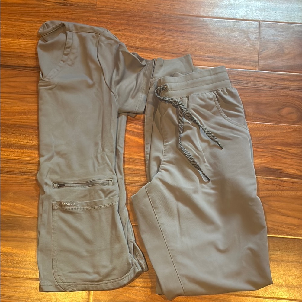 Jaanuu Gray Joggers Scrub Set